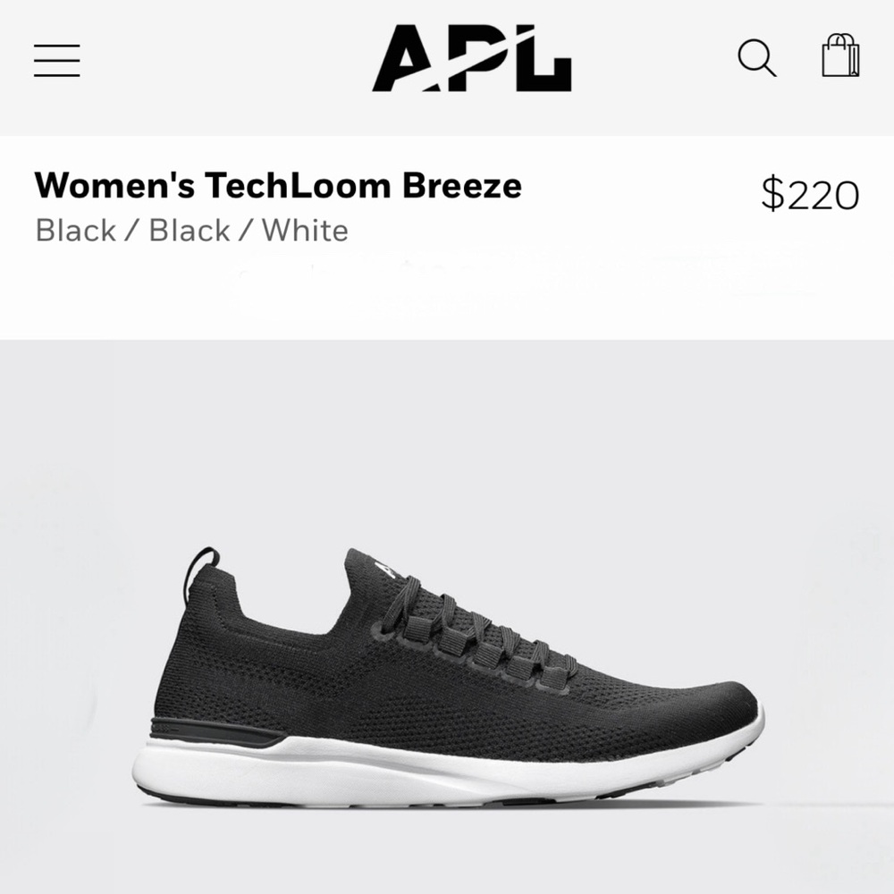 Pre-loved Women’s APL TechLoom Breeze Black/Black/White Size 9.5